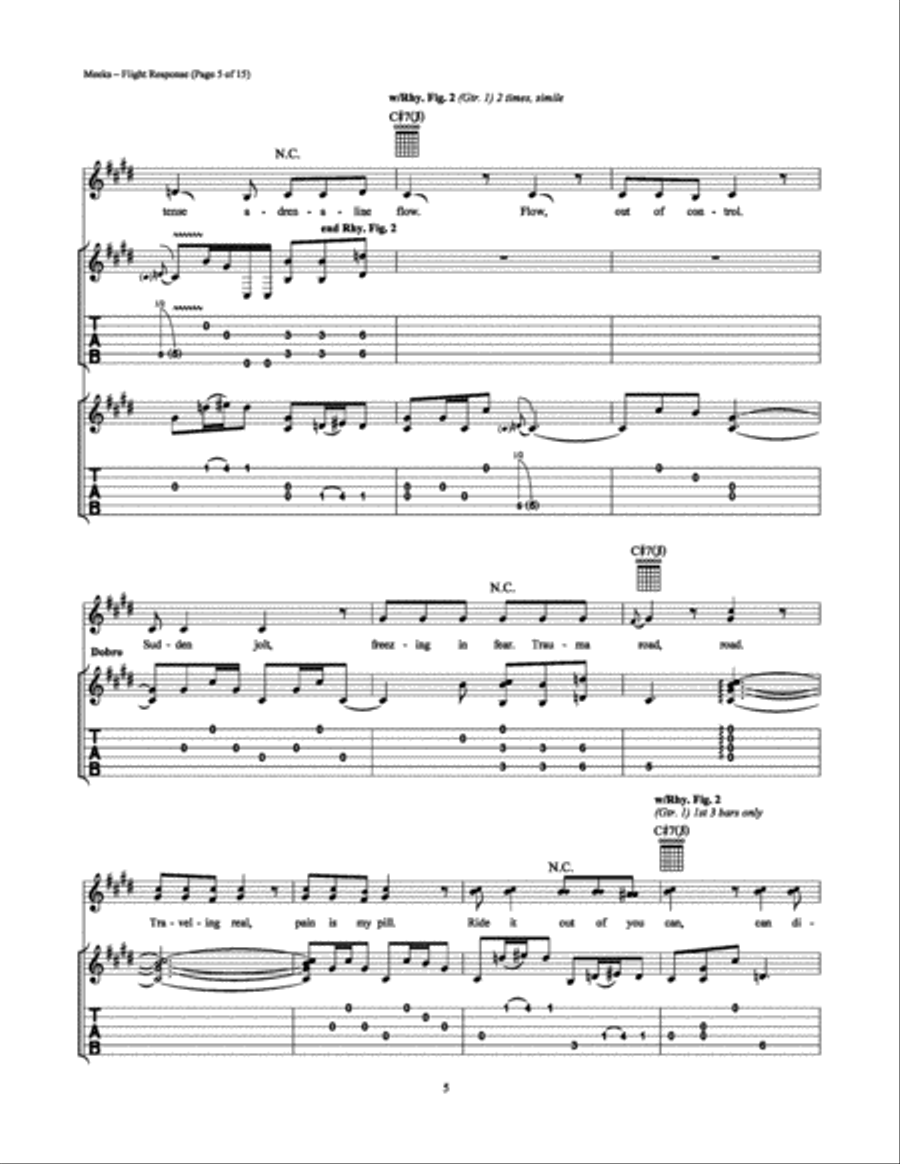 Flight Response Electric Guitar scores gallery preview page 5