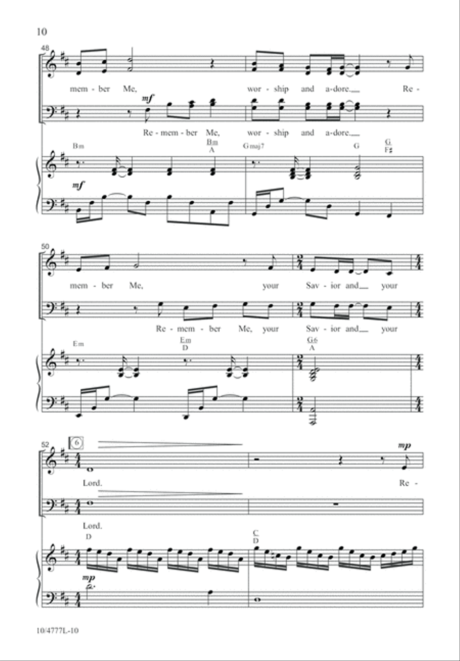 Remember Me When You Eat This Bread 4-Part scores gallery preview page 10