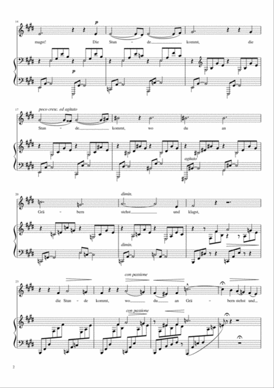 O lieb so lang du lieben kannst (Franz Liszt) [Medium Voice; key: E] Medium Voice scores gallery preview page 2