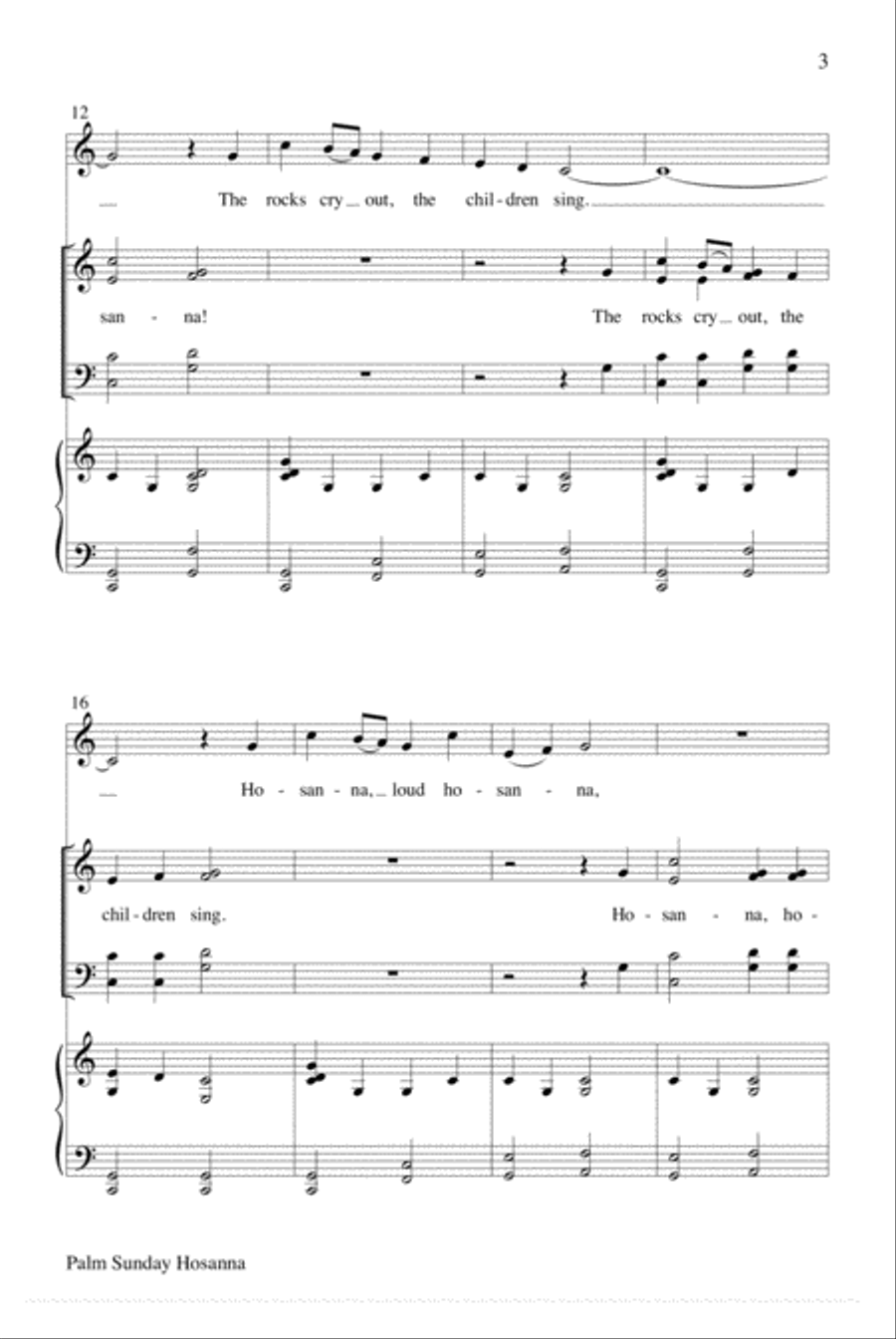 Palm Sunday Hosanna-SATB 4-Part scores gallery preview page 3