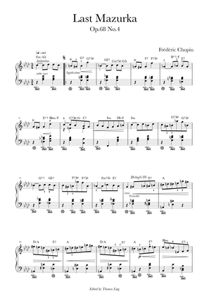 Chopin’s last composition: Mazurka in F minor op.68 No. 4