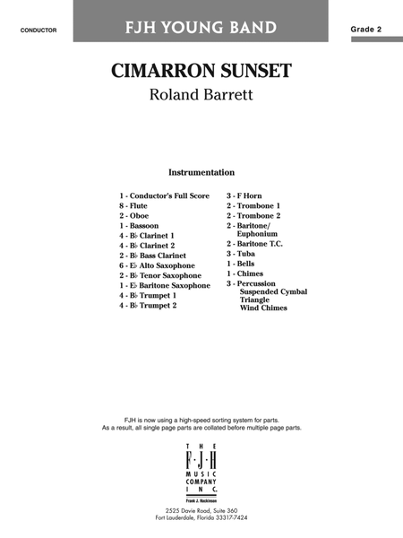 Cimarron Sunset: Score