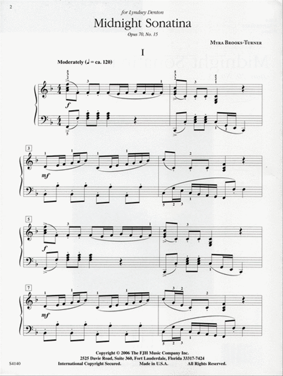 Midnight Sonatina, Op. 70, No. 15 Piano Solo scores gallery preview page 3