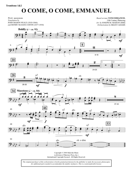 Carols for Choir and Congregation - Trombone 1, 2
