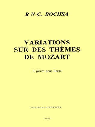 Book cover for 3 Variations Sur Des Themes De Mozart (harp Solo)