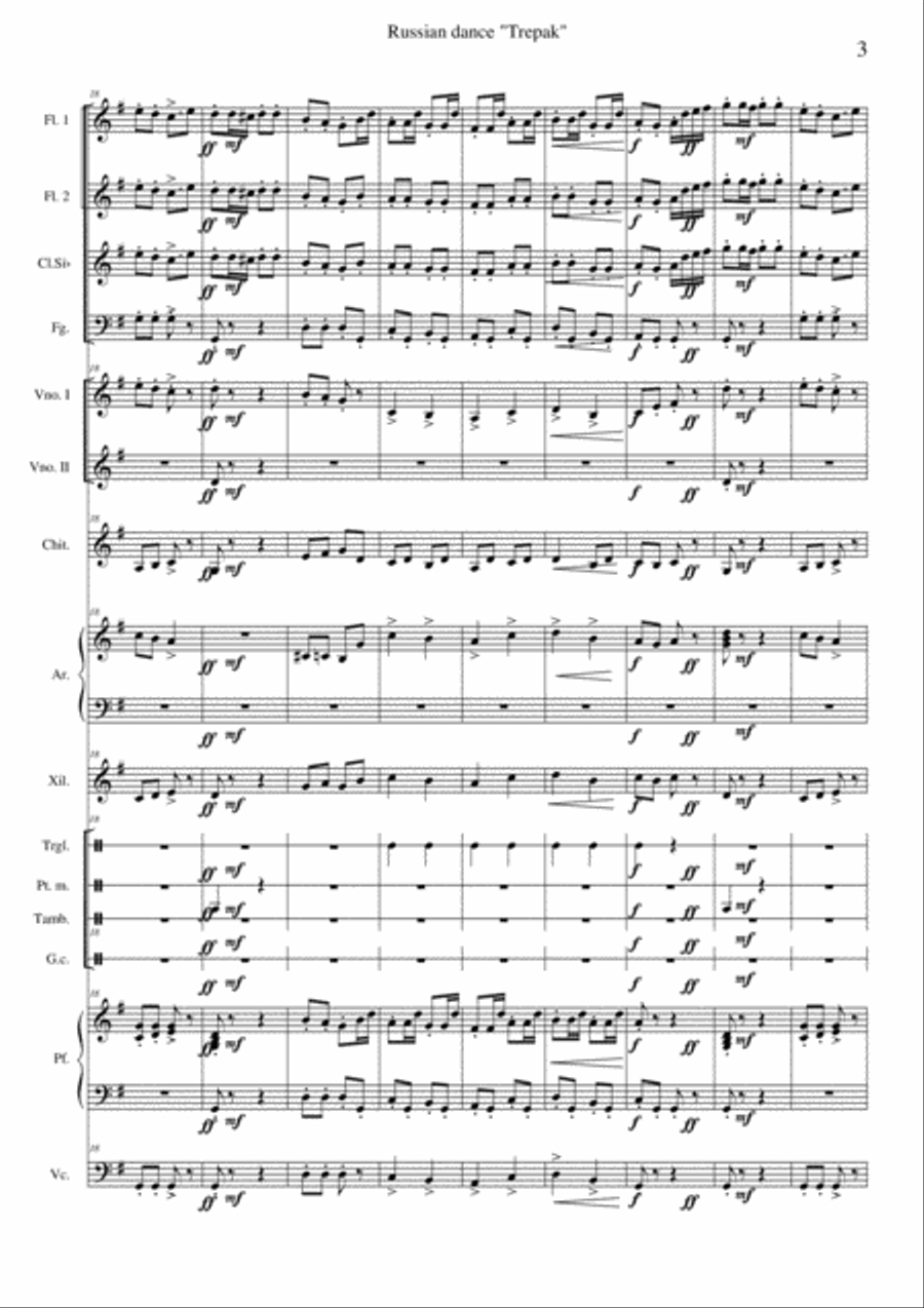 Trepak-Russian Dance from The Nutcraker Large Ensemble scores gallery preview page 4