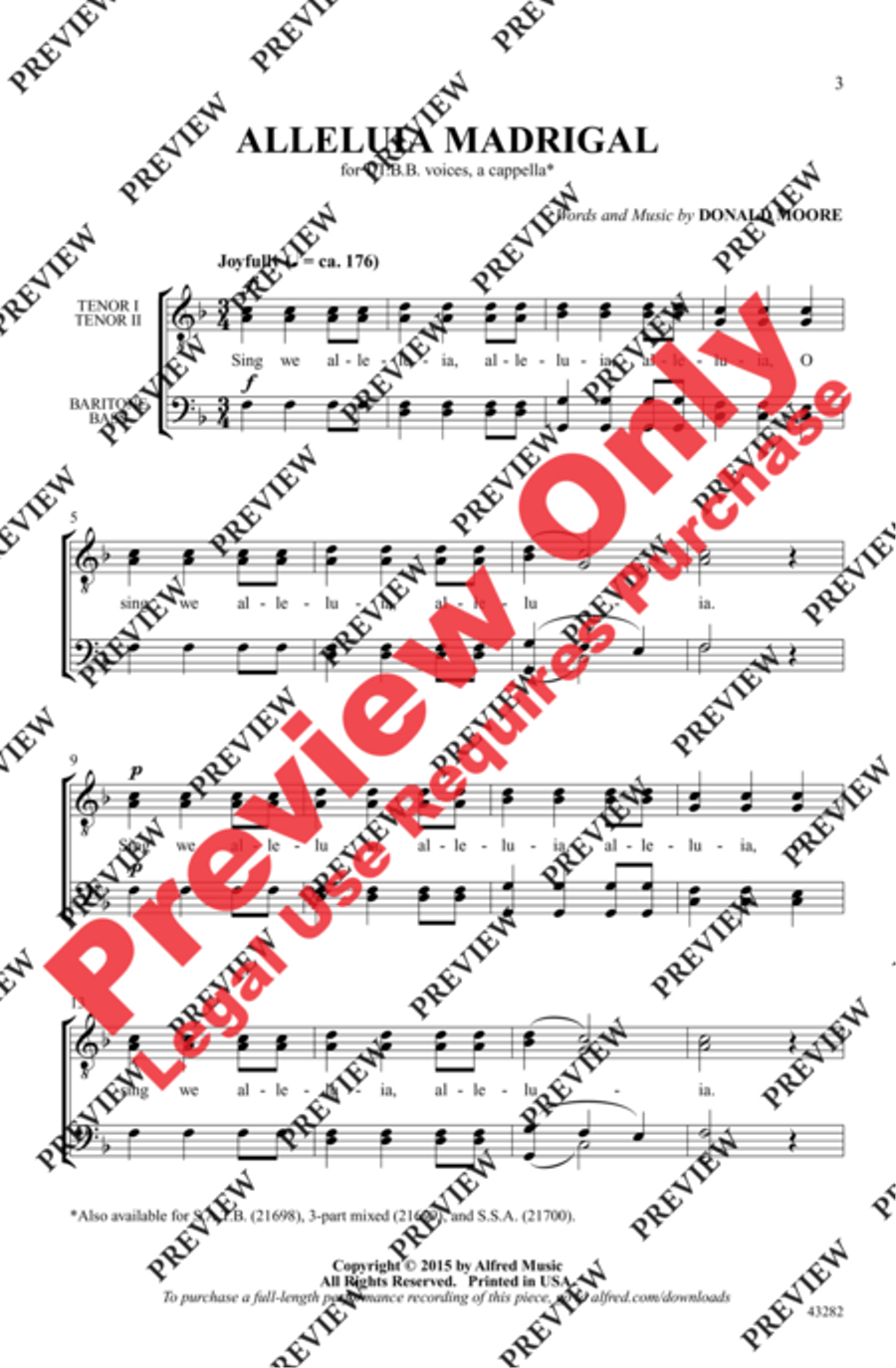 Alleluia Madrigal Men's Choir scores gallery preview page 2