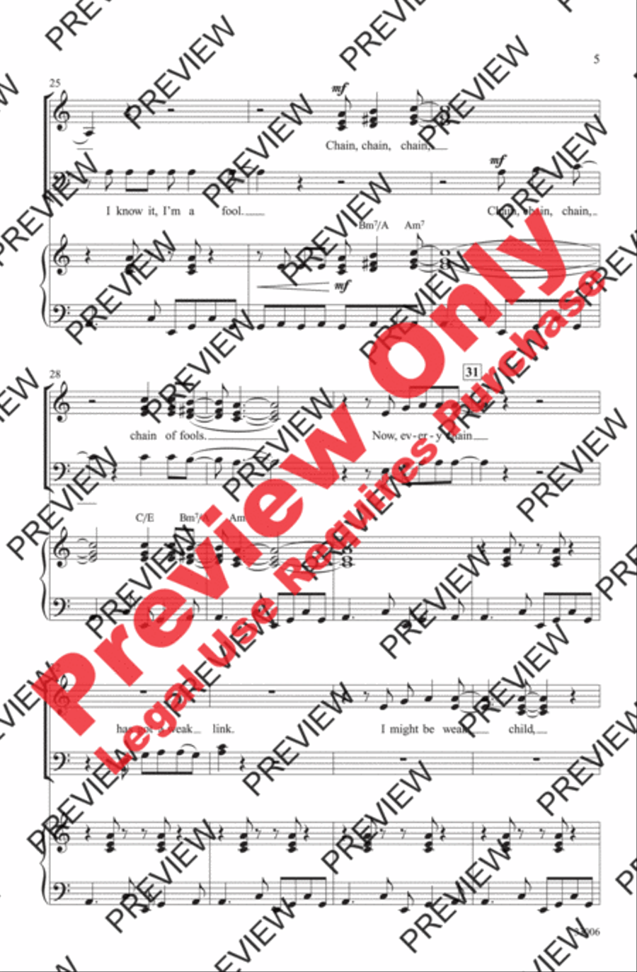 Chain of Fools 3-Part scores gallery preview page 5