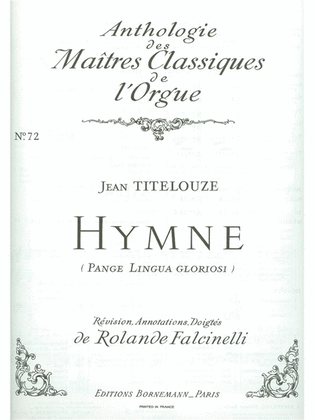 Book cover for Hymn 'pange Lingua Gloriosi' (maitres Classiques No.72) (organ)