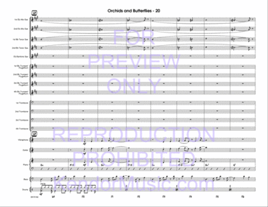 Orchids And Butterflies (Full Score) Jazz Ensemble scores gallery preview page 21