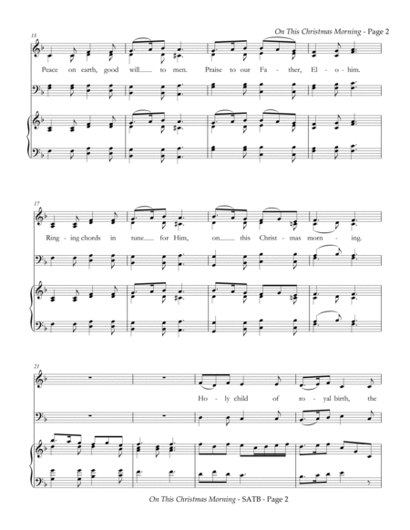 On This Christmas Morning - for SATB choir - Music by KATHLEEN HOLYOAK image number null