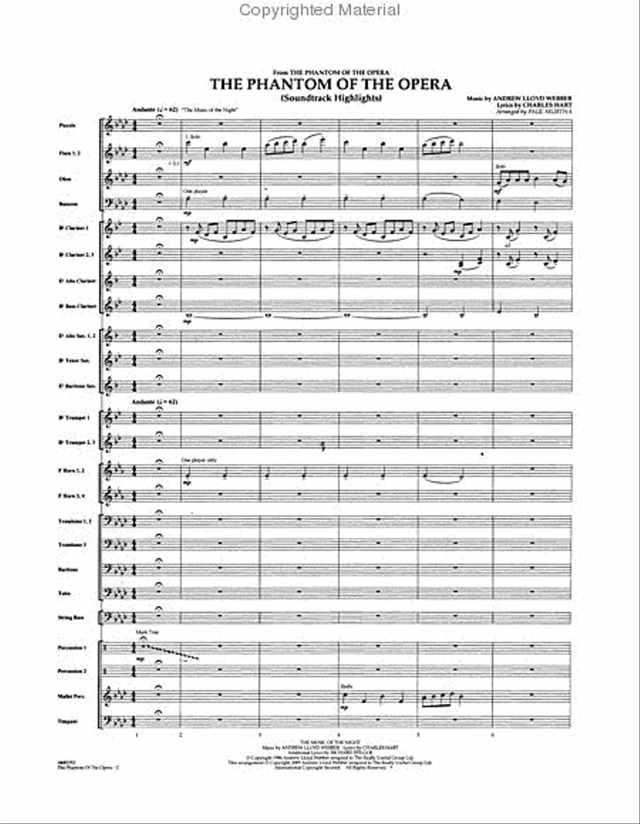The Phantom of the Opera (Soundtrack Highlights) Concert Band scores gallery preview page 2