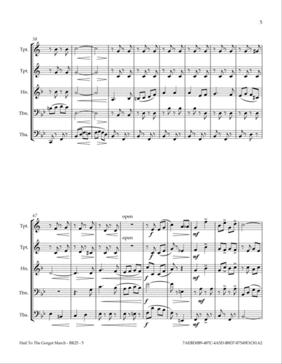 Hail To The Gorget March Brass Ensemble scores gallery preview page 5