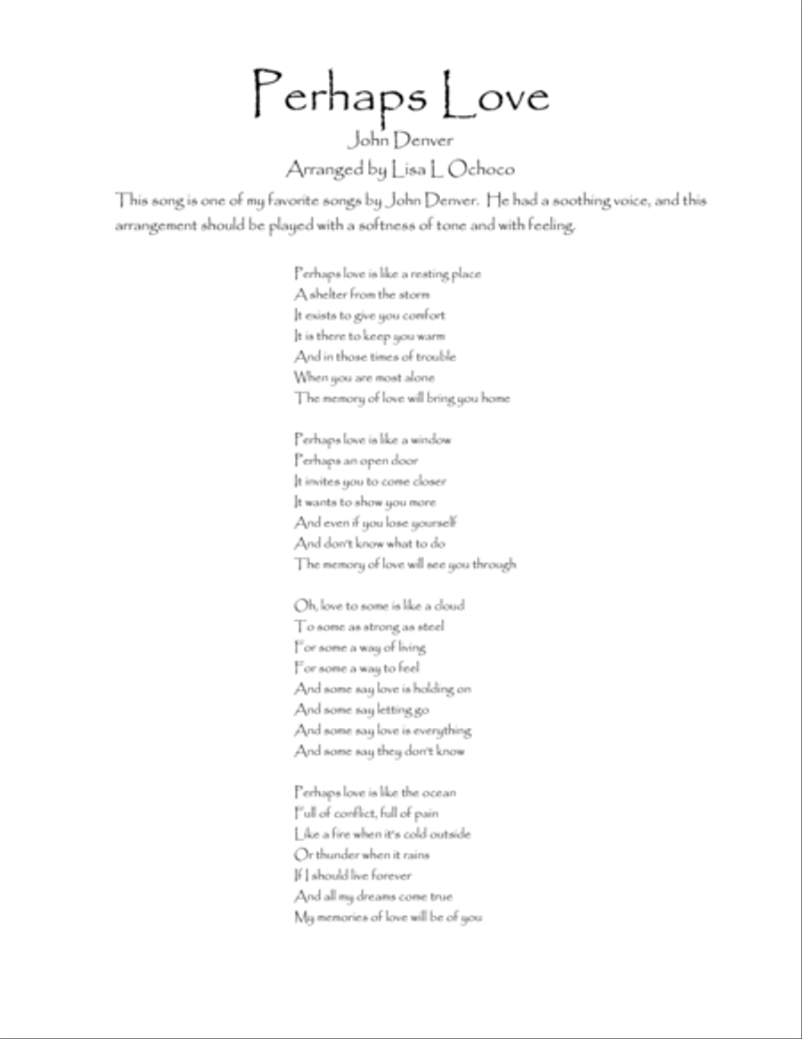 Perhaps Love Flute Choir scores gallery preview page 4