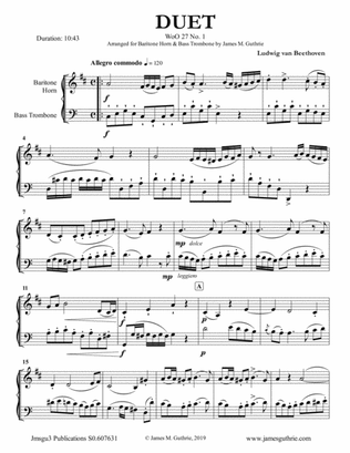 Beethoven: Duet WoO 27 No. 1 for Baritone Horn & Bass Trombone
