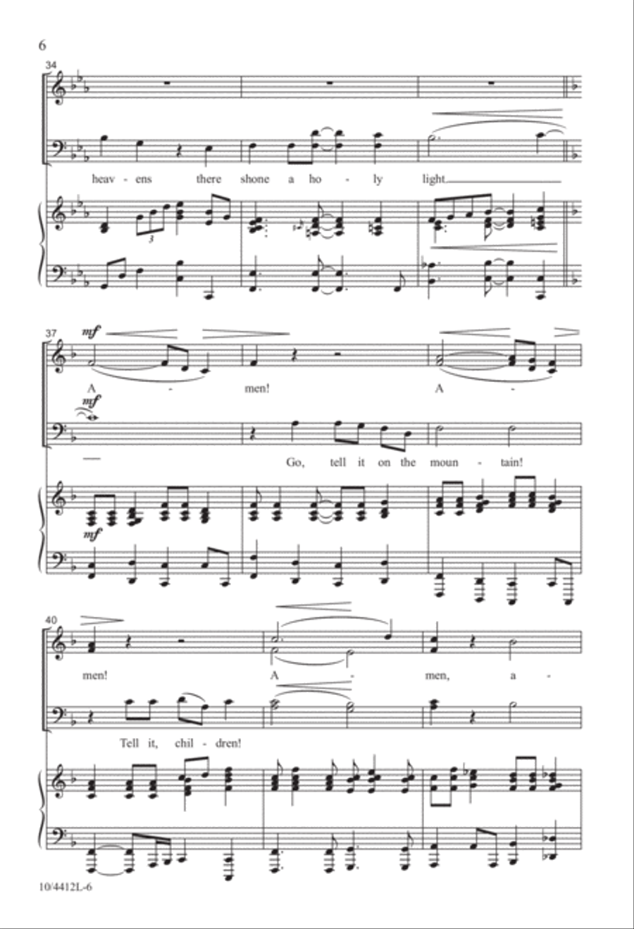 Amen! Tell It on the Mountain! 4-Part scores gallery preview page 6