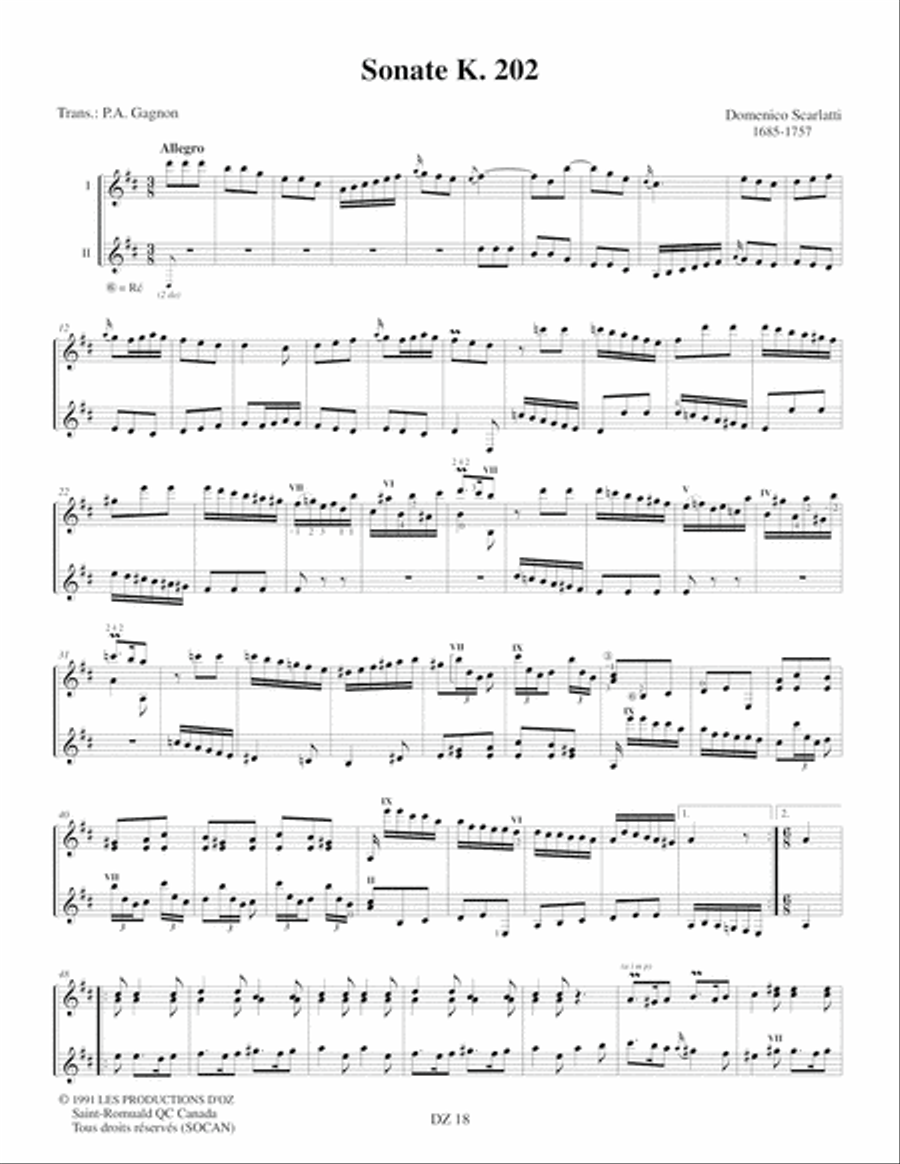 Musique baroque pour deux guitares Classical Guitar scores gallery preview page 3