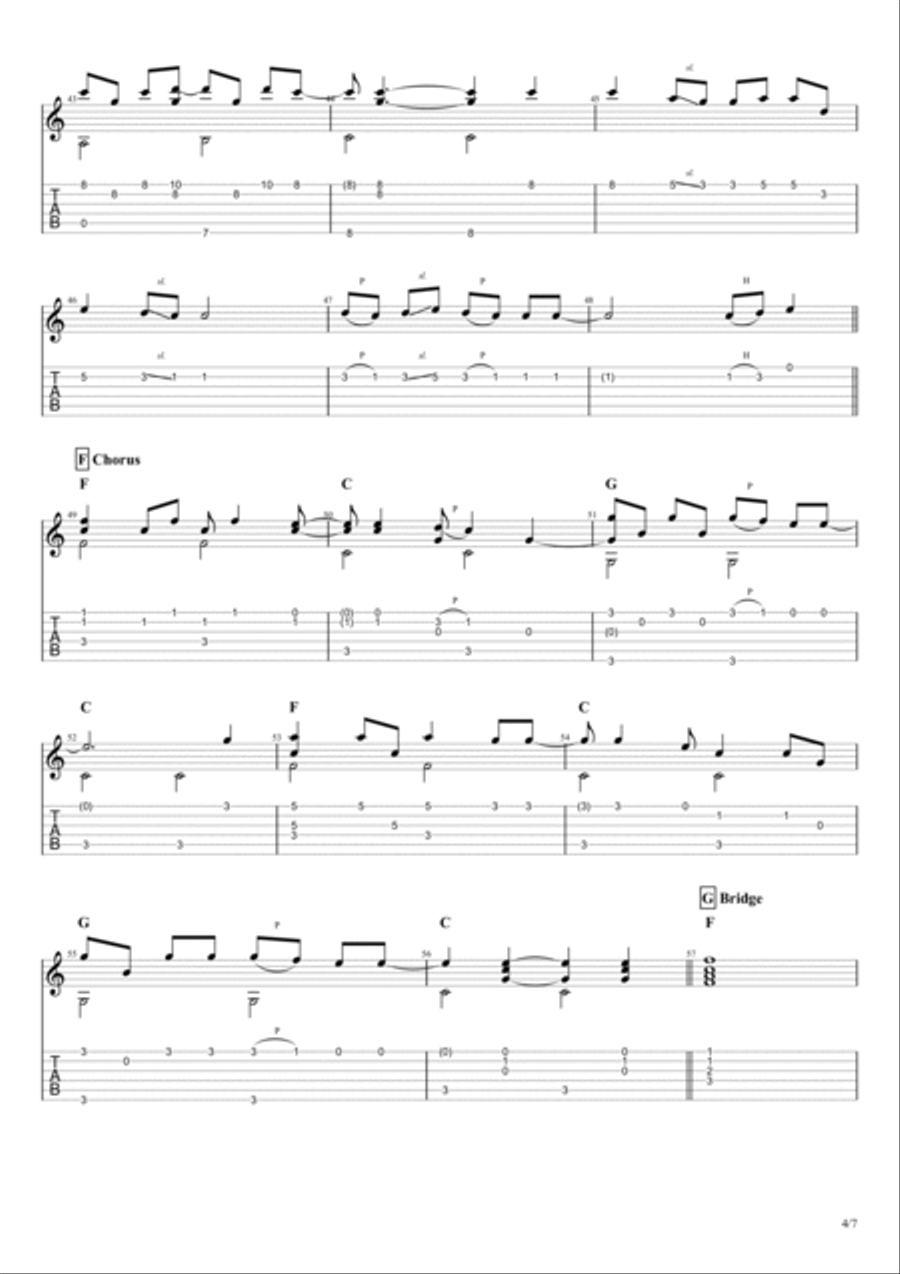 Holes Guitar Tablature scores gallery preview page 5