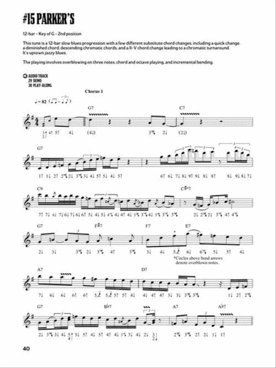 Slow Blues Harmonica Slow Blues Harmonica Guitar Tablature scores gallery preview page 7
