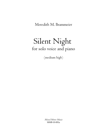 Silent Night for medium high voice and piano image number null