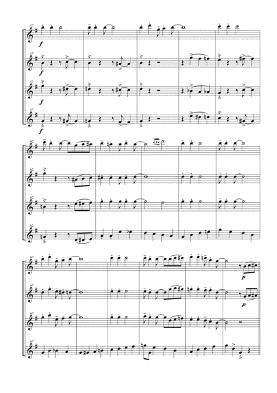 Jingle Bells for Flute Quartet Flute Quartet scores gallery preview page 5