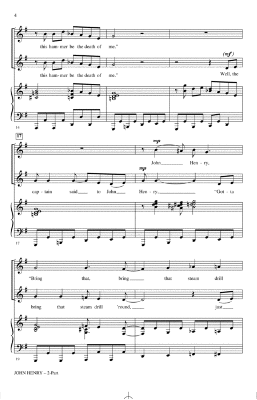 John Henry (arr. Victor C. Johnson) 2-Part scores gallery preview page 3