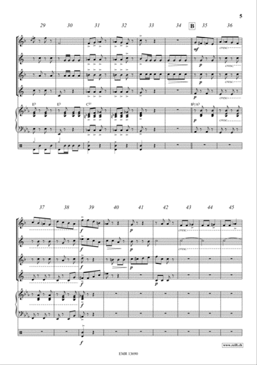 Tritsch-Tratsch Polka Saxophone Quartet scores gallery preview page 5