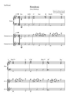 Rondeau (from Abdelazer) for Clarinet in A Duo and Piano Accompaniment with Chords