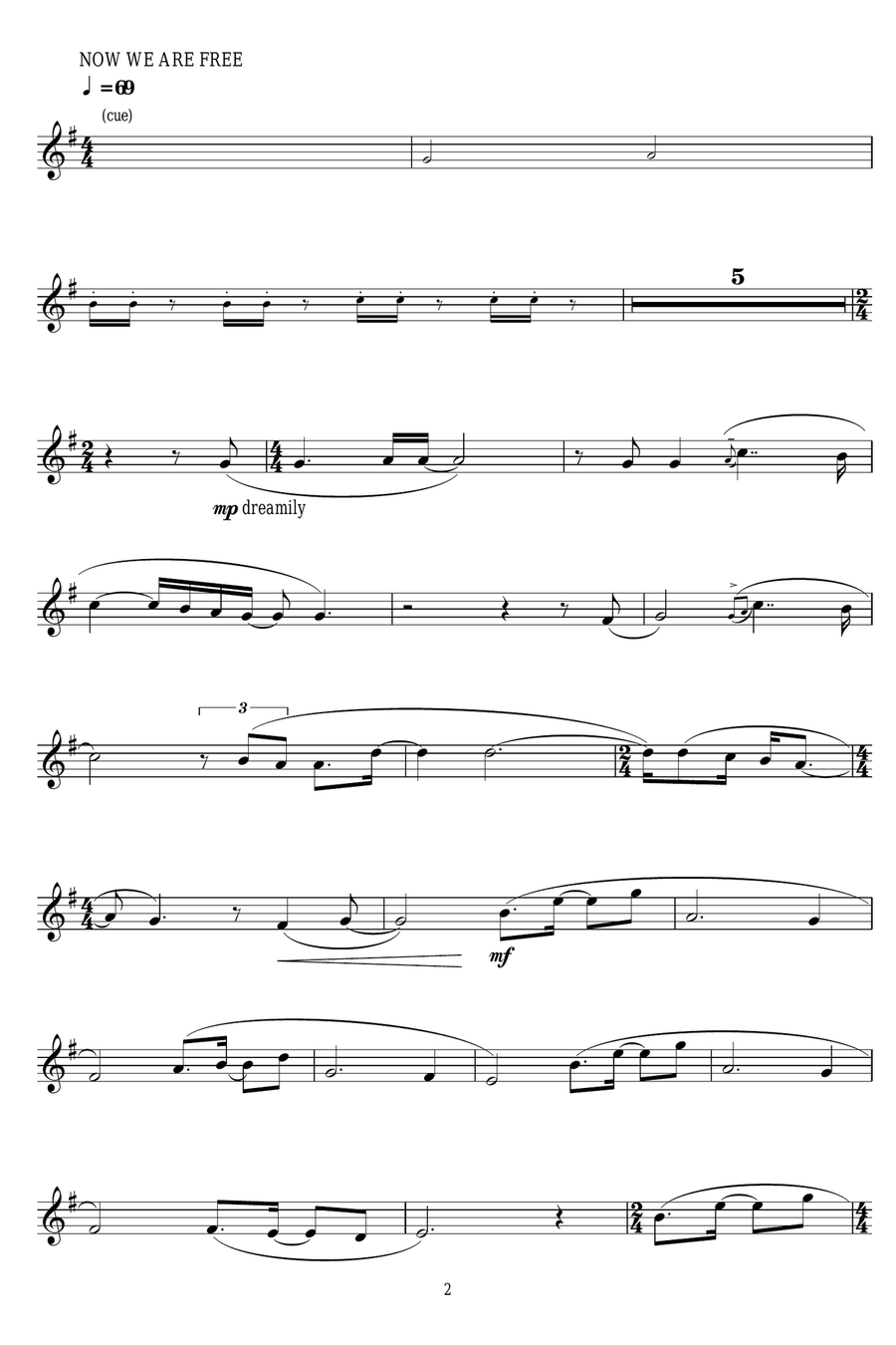Honor Him/Now We Are Free (from Gladiator) Alto Saxophone scores gallery preview page 2
