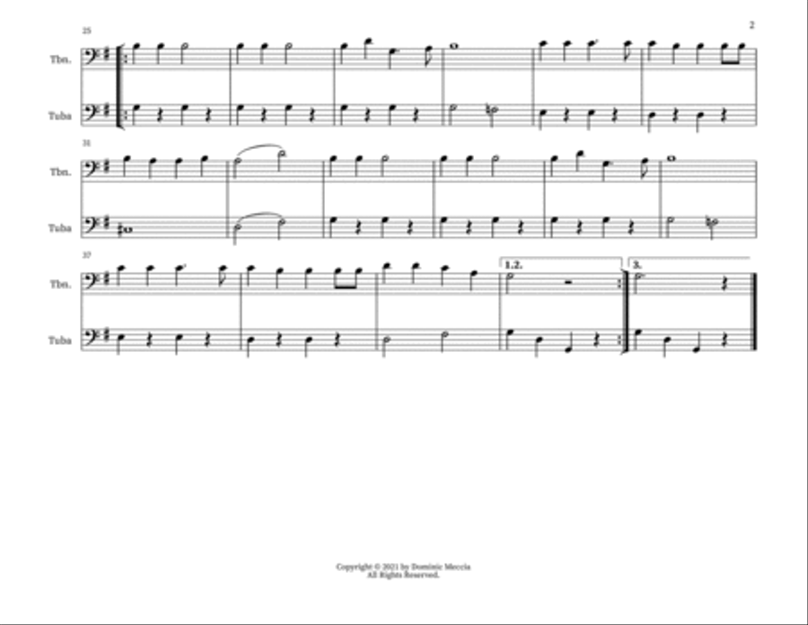 Jingle Bells Brass Duet scores gallery preview page 2