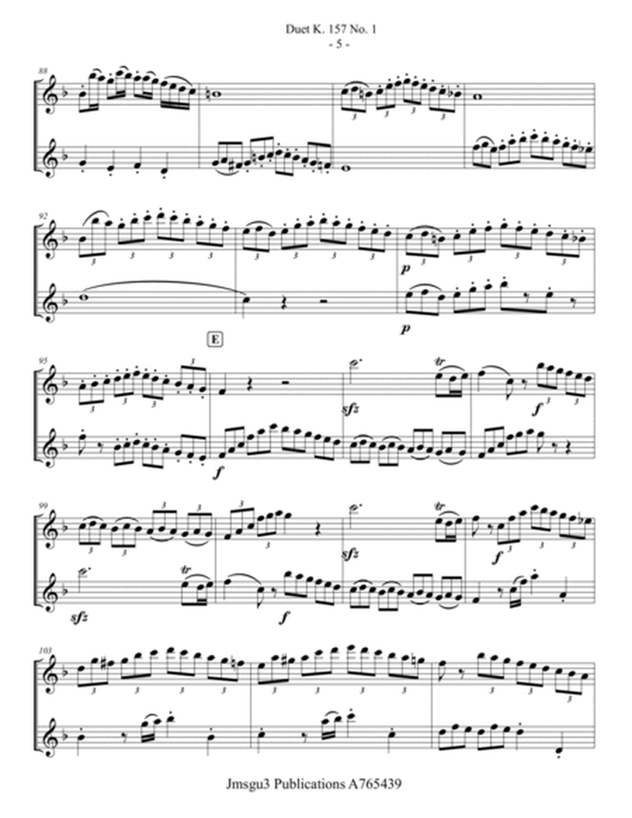 Mozart: K. 157 Complete - Three Duets for Violin Duo image number null