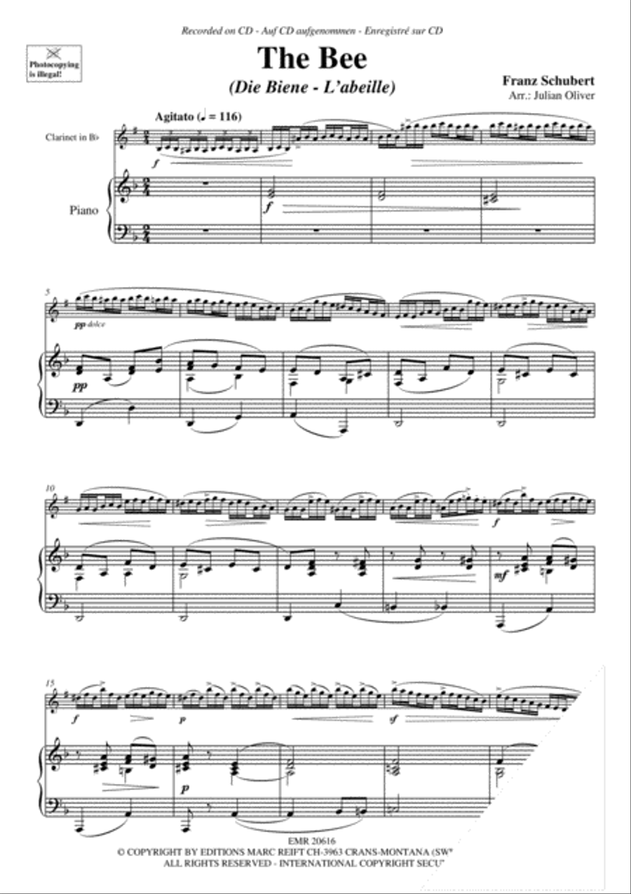 The Bee The Bee Clarinet Solo scores gallery preview page 3