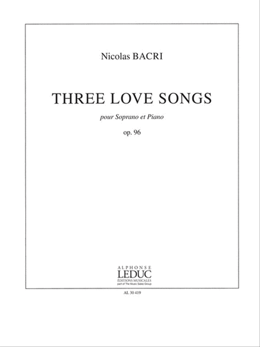 Three Love Songs, Op. 96 (13') Transcription De D. Tchesnokov Pour Soprano Et P Voice Solo scores gallery preview page 1