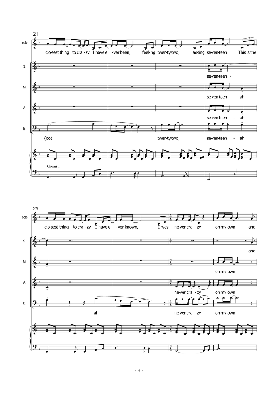 The Closest Thing To Crazy Choir scores gallery preview page 4