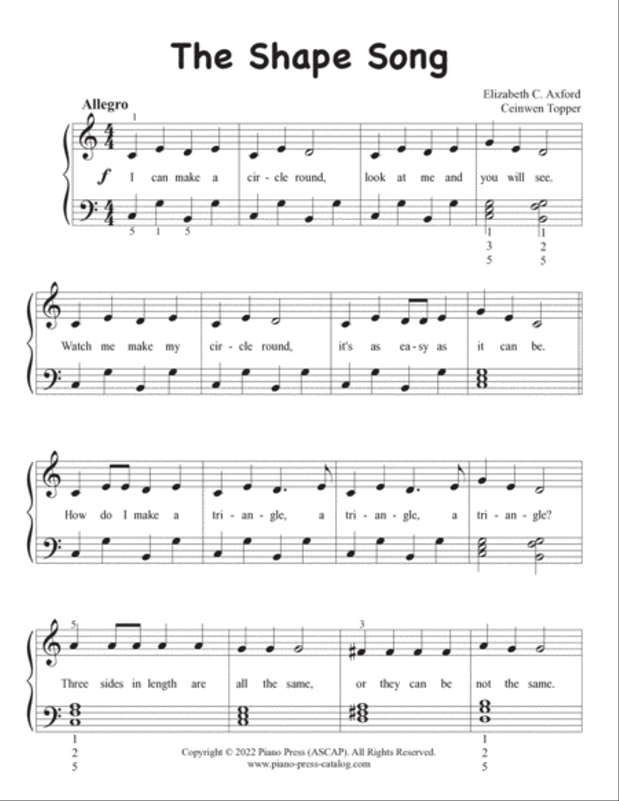 The Shape Song Piano Method scores gallery preview page 2