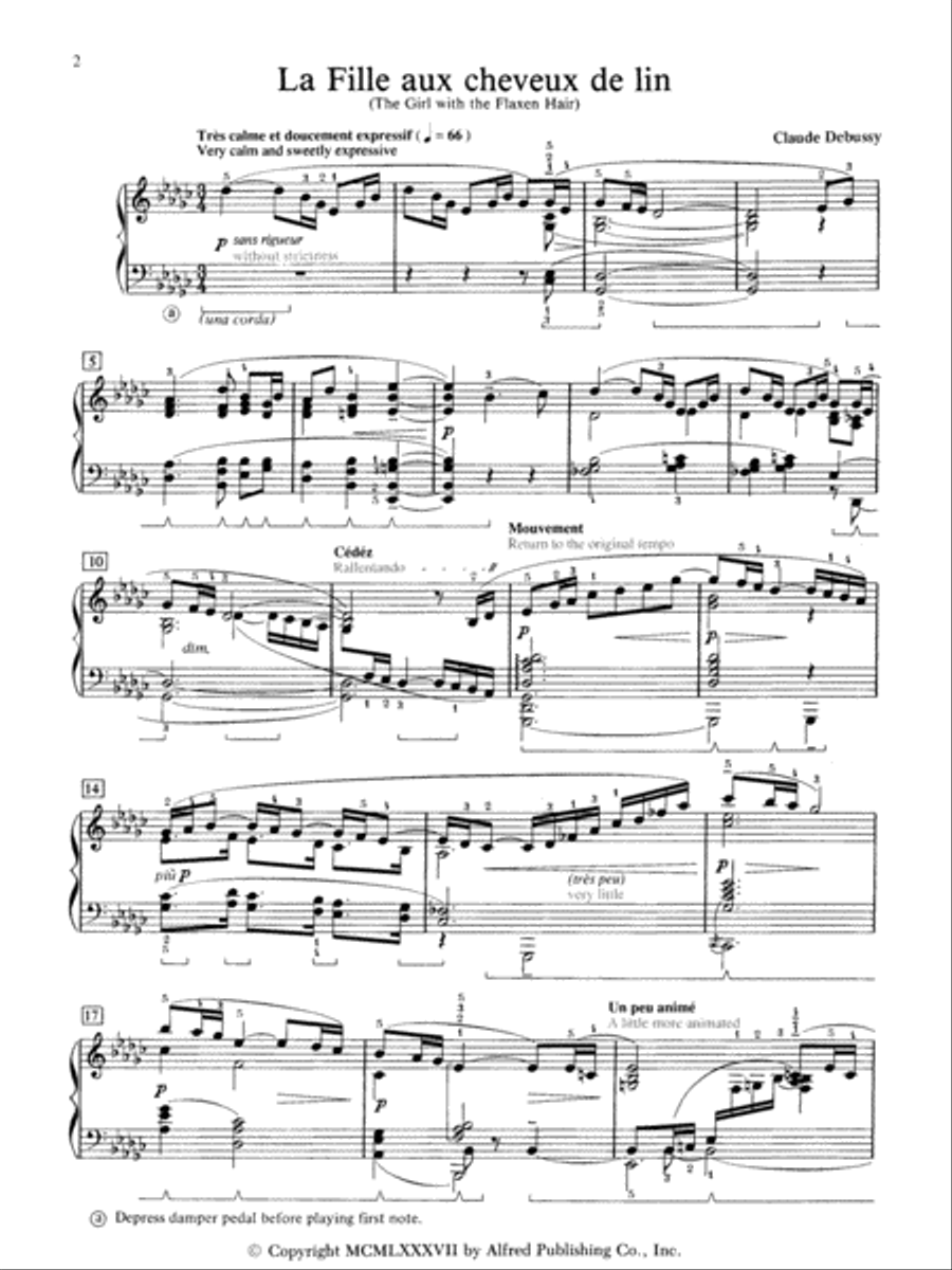 La fille aux cheveux de lin (The Girl with the Flaxen Hair) Small Ensemble scores gallery preview page 2