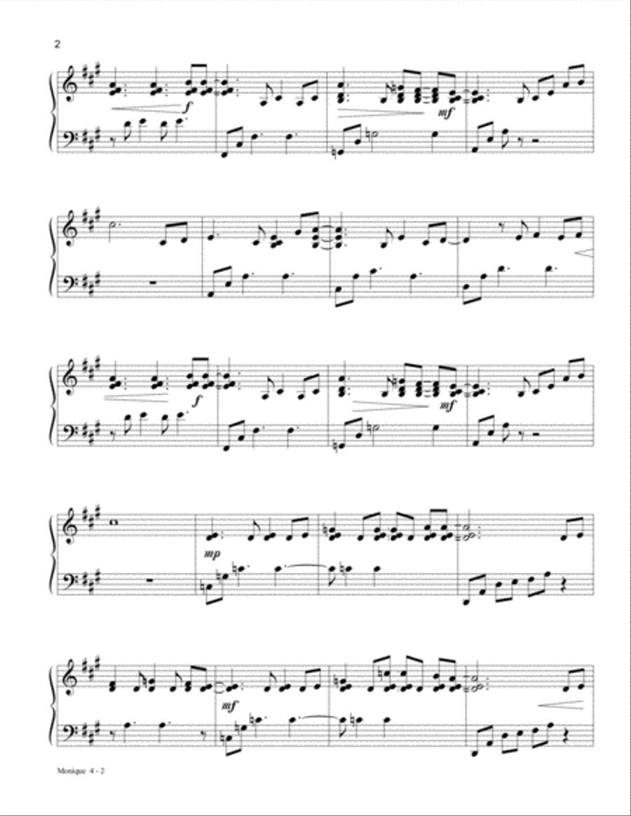 Monique Piano Solo scores gallery preview page 2
