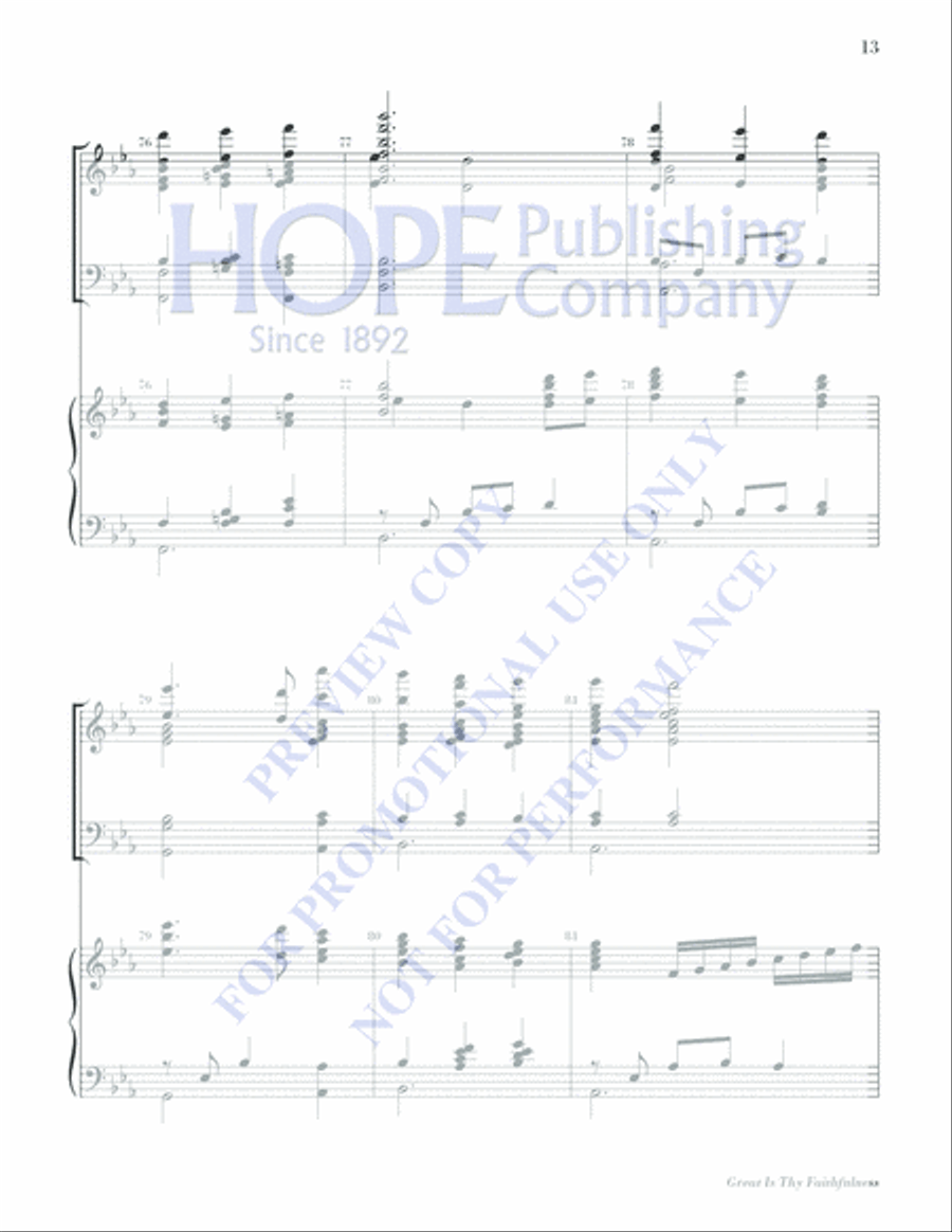 Great Is Thy Faithfulness Piano scores gallery preview page 12