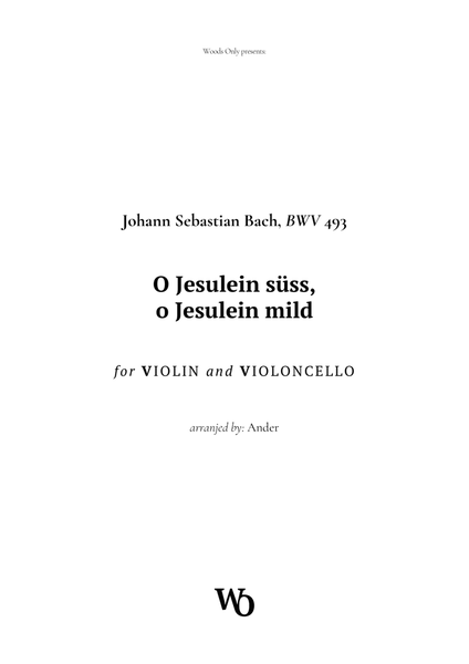 O Jesulein süss by Bach for Violin and Cello Duet image number null