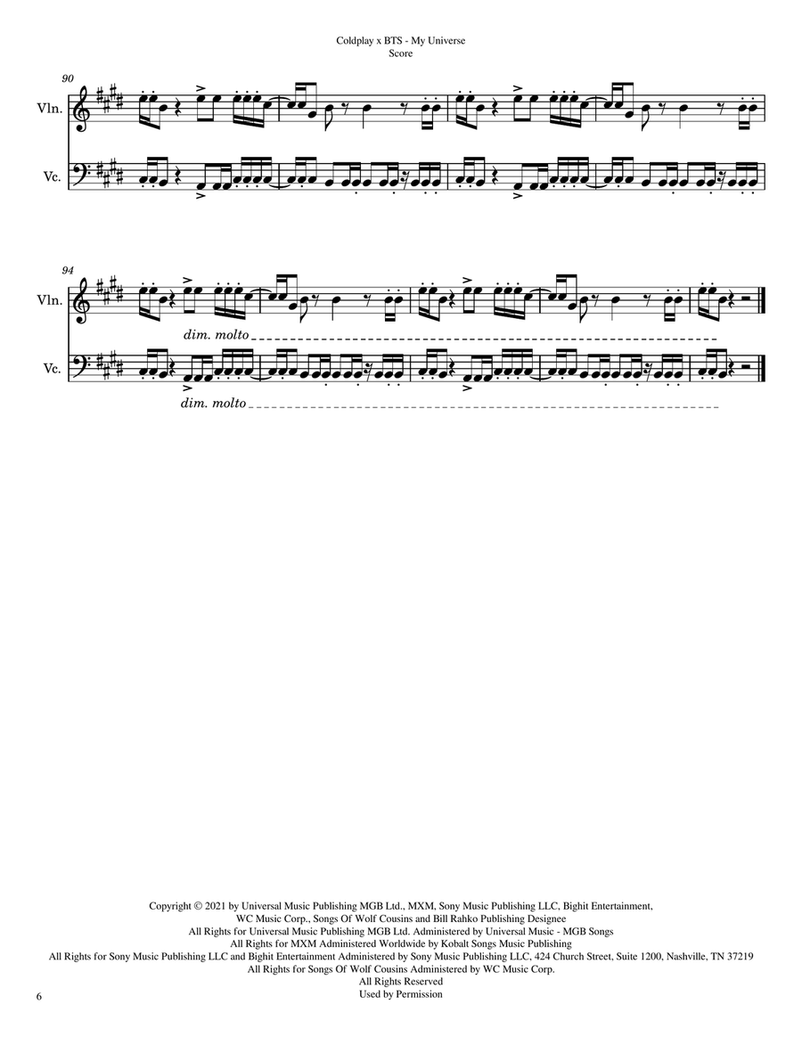 My Universe String Duet scores gallery preview page 6