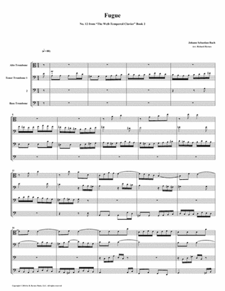 Fugue 12 from Well-Tempered Clavier, Book 2 (Trombone Quartet)