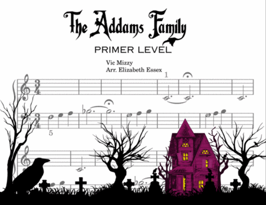 Addams Family Theme Easy Piano scores gallery preview page 4