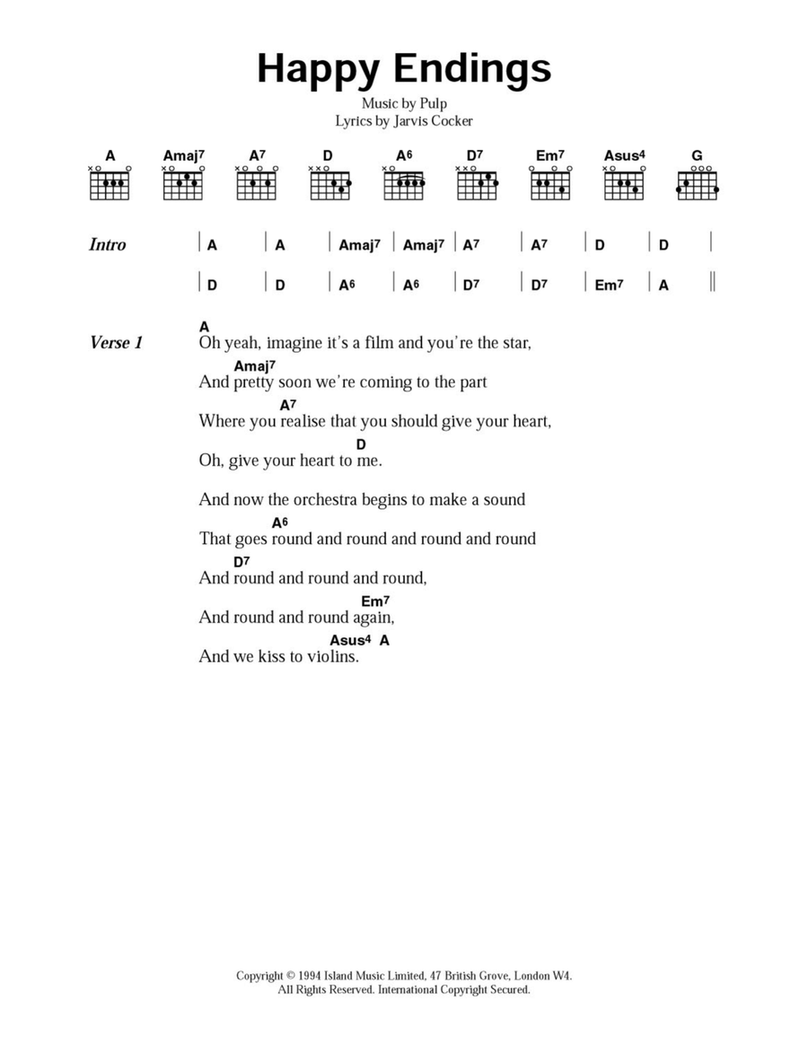 Happy Endings Acoustic Guitar scores gallery preview page 1