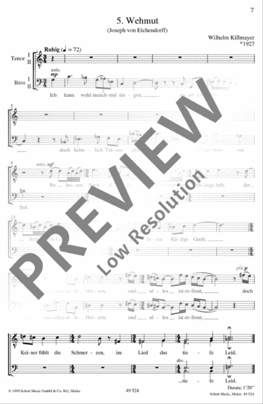 ... wie in Welschland lau und blau ... TTBB scores gallery preview page 8