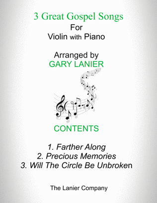 Book cover for 3 GREAT GOSPEL SONGS (for Violin with Piano - Instrument Part included)