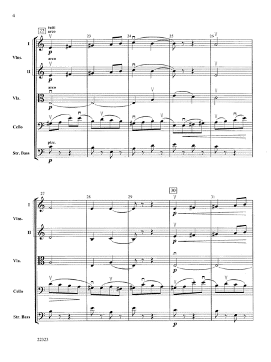 Andantino (from Symphony No. 4): Score String Orchestra scores gallery preview page 4