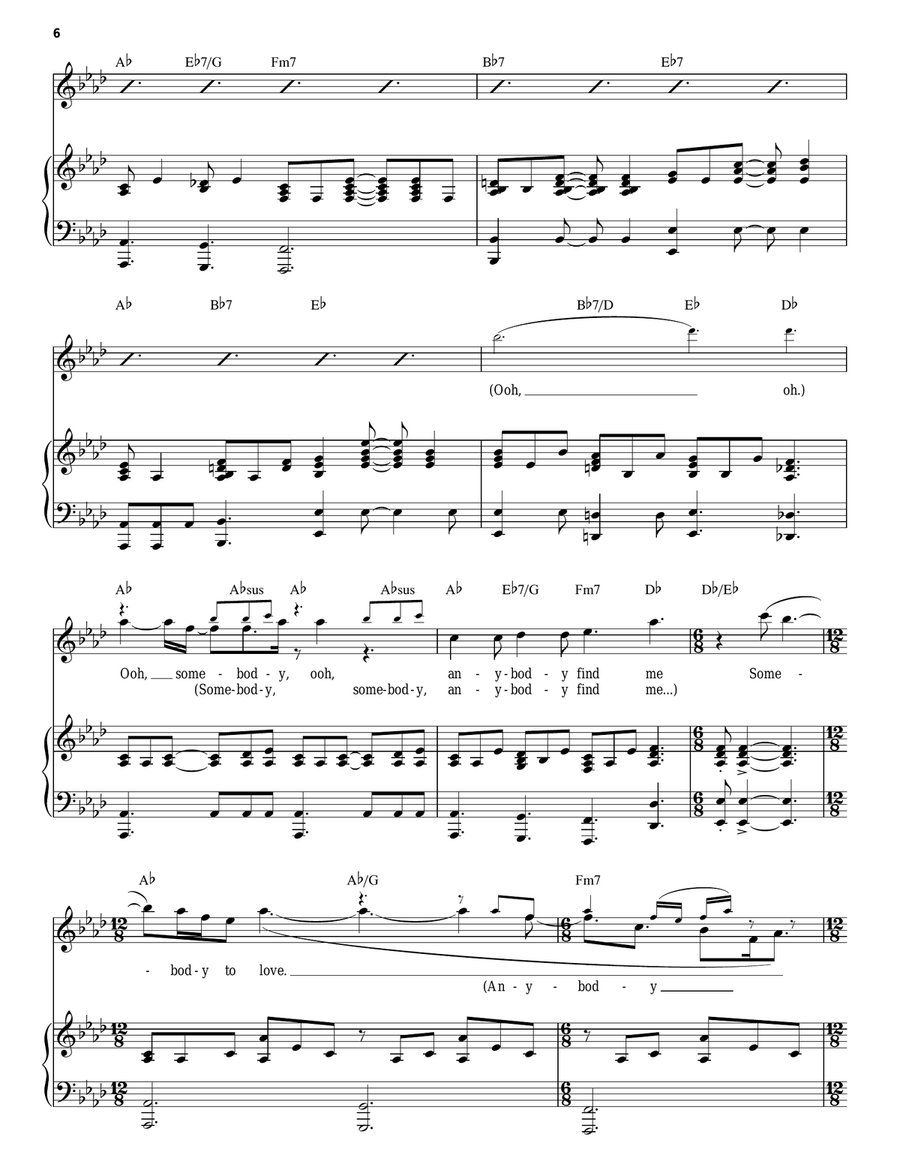 Somebody To Love Piano scores gallery preview page 6