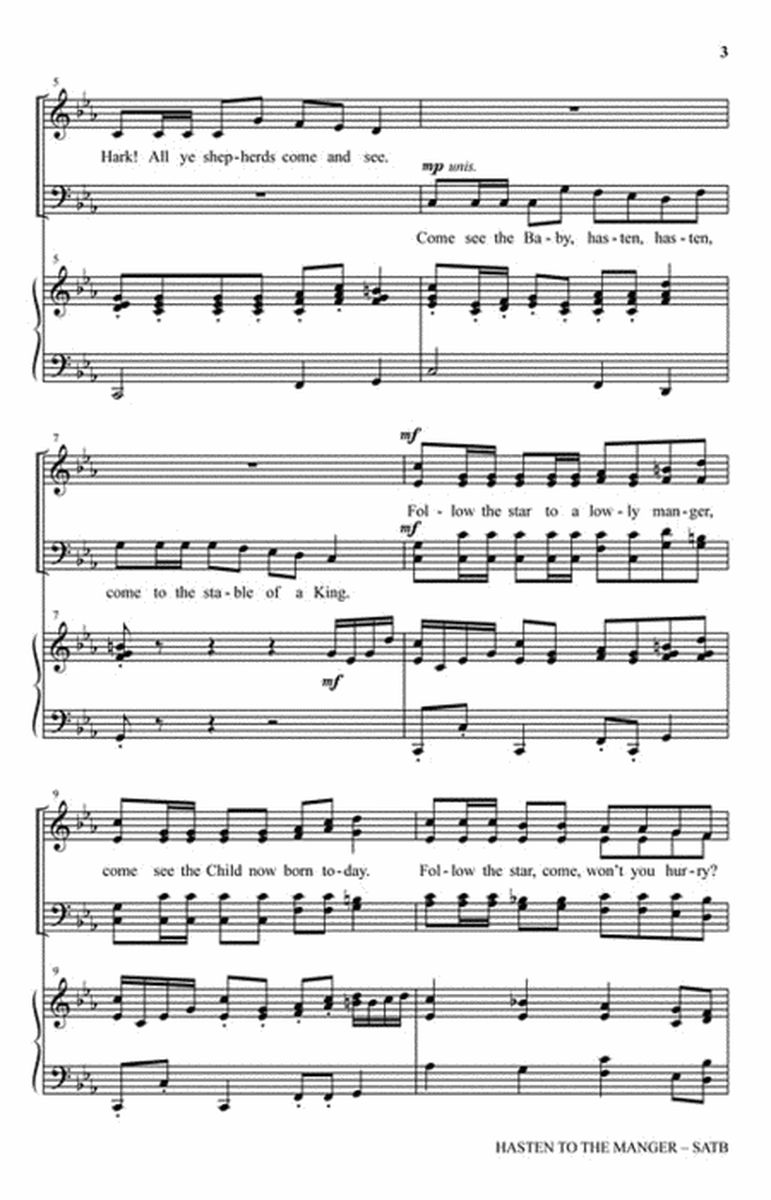 Hasten to the Manger (With ""Pat-A-Pan"") (arr. Stan Pethel) image number null