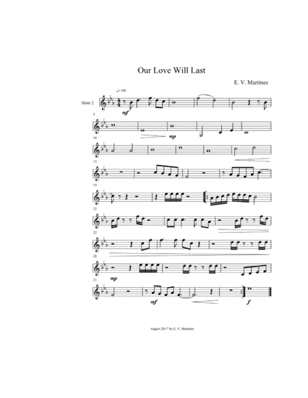 Our Love Will Last (French Horn Quintet Parts image number null