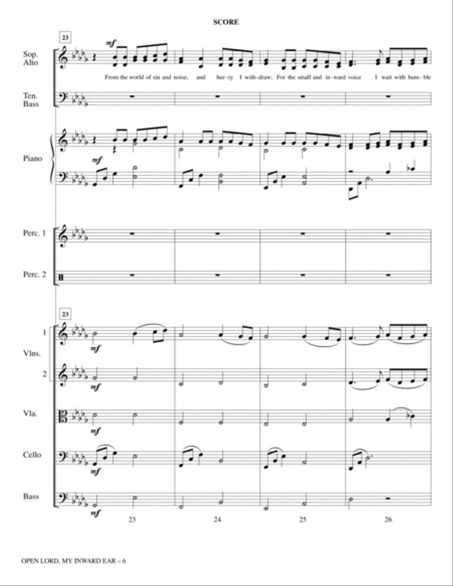 Open Lord, My Inward Ear - Full Score Choir scores gallery preview page 6